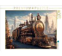 CALVENDO Puzzle de Vapor en la estación de Tren, 1000 Piezas, tamaño 64 x 48 cm, para Horas Felices