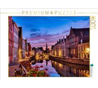 CALVENDO Puzzle Ein Motiv aus Dem Kalender Brügge und Gent im Zwielicht | 1000 Teile Lege-Größe 64x48cm Foto-Puzzle für glückliche Stunden