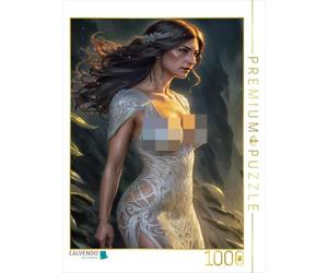CALVENDO Puzzle El Brillo Plateado Este Modelo Hace Que Moira Darin parezca la Diosa de la Luna. | Puzle de Fotos de tamaño de colocación cm para Horas Felices