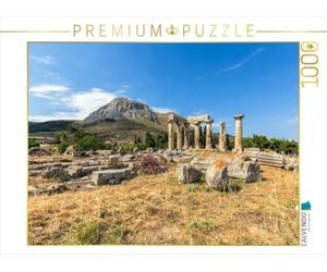 CALVENDO Puzzle El Templo dórico de Apolo de la Ciudad Portuaria de Corinto está Coronado por el acrocorinto del Castillo, Corintia, Peloponeso, Grecia | 1000 Piezas Tamaño de Puesta 64 x 48 cm