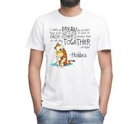 Calvin and Hobbes Dreams Quote Camiseta Clásica de Hombre con Cuello Redondo y Manga Corta Medium