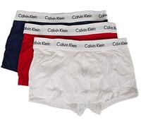 Calvin Klein 3p Trunk Bóxer, White/Red Ginger/Pyro Blue, S (Pack de 3) para Hombre
