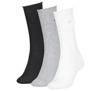 Calvin Klein 8719965009202 CK WOMEN SOCK 3P ROLLTOP, blanco/gris claro/negro, 39-42