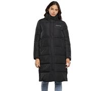 Calvin Klein Abrigo Mujer Long Puffer con capucha, Negro (Ck Black), XS