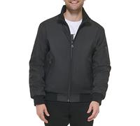 Calvin Klein Abrigos de invierno para hombre, con forro de sherpa, chaqueta suave con capucha, Negro azabache, Medium