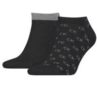 Calvin Klein All Over CK Logo Men's Liner Socks 2 pack, Zapatillas de los hombres, Black, 39/42
