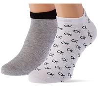 Calvin Klein All Over CK Logo Men's Liner Socks 2 pack, Zapatillas de los hombres, White, 39/42