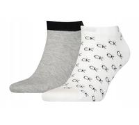 Calvin Klein All Over CK Logo Men's Liner Socks 2 pack, Zapatillas de los hombres, White, 43/46