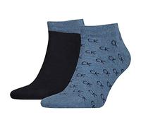Calvin Klein All Over Logo Sneaker, Azul (Mid Denim), 39-42 (Pack de 2) para Hombre