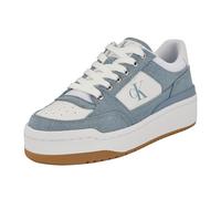 Calvin Klein Alondra, Zapatillas Mujer, White Medium Blue Denim Logo 420, 37.5 EU