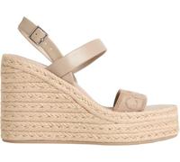 Calvin Klein Alpargatas con cuña Mujer 70 Webbing con Tira de Tobillo, Beige (Nomad), 38