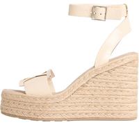 Calvin Klein Alpargatas de cuña Mujer con Tira de Tobillo, Marfil (Light Cashew), 38