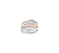 Calvin Klein Anillo para Mujer Colección CK WAVY en Acero Inoxidable Bicolor - 35000651D, 56mm, Two-Tone