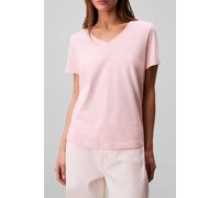 Calvin Klein Camiseta de Manga Corta Mujer Archive Jersey tee con Cuello de Pico, Rosa (Potpourri), S