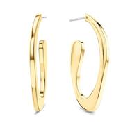 Calvin Klein ARMONIOUS CONNECTION - Pendientes de aro para mujer en oro amarillo adornados con cristales - 35000688, talla única, Acero inoxidable, Sin piedra preciosa