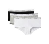 Calvin Klein Balance Cotton Stretch Boyshort Panties, 3 Pack Ropa Interior para Hombre, Negro/Blanco/Gris Jaspeado, S para Mujer
