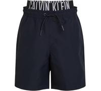 Calvin Klein Bañador Chicos Medium Double con Logotipo en la Cintura, Azul (Dark Sapphire), 10-12 Años