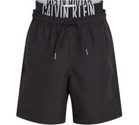 Calvin Klein Bañador Chicos Medium Double con Logotipo en la Cintura, Negro (Pvh Black), 14-16 Años