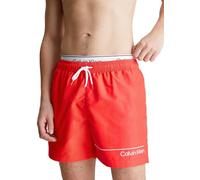 Calvin Klein Bañador Hombre Medium Double Pernera media, Rojo (Hot Heat), S