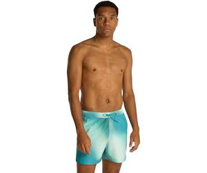 Calvin Klein Bañador Hombre Medium Drawstring-Print Pernera Media, Multicolor (CK Ombre Blue AOP), L