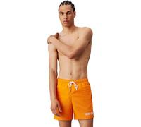 Calvin Klein Bañador Hombre Medium Drawstring Print Pernera Media, Naranja (IP Water Reactive AOP), L