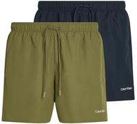 Calvin Klein Bañador Hombre Pack de 2 Medium Drawstring con Cintura Ajustable, Multicolor (Dark Sapphire/Burnt Olive), S