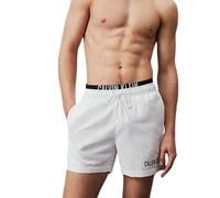 Calvin Klein Bañador para Hombre Medium Double Pernera Media, Blanco (Pvh Classic White), S