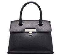 Calvin Klein Becky-Mini Bolso Cruzado con asa Superior para Mujer, Negro/Plateado, Talla única