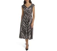 Calvin Klein Belt Scuba Aline Dress Vestido, Black Cream, 46 Mujeres