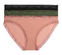Calvin Klein Bikini 3pk Bragas, Mujer, Thyme/Ash Rose/ Black, XS (Pack de 3) para Mujer