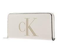 Calvin Klein Billetero Mujer CK Jeans artículo K60K610093 CK Mono con Cremallera ESCULPIDA cm 19 x 10 x 2 (Aproximadamente), ACF Eggshell, Talla única