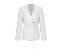 Calvin Klein- Blazer Entallado Estilo Cruzado- Jackets- Mujer- Blanco- S- Blazer Entallado Estilo Cruzado