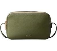 Calvin Klein Bolsa alargada para cámara con logotipo de aluminio para mujer, LV04F3276G, beige, talla única