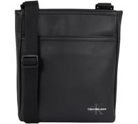 Calvin Klein Bolso bandolera Hombre Mono Logo Flat Pack de piel sintética, Negro (Black), Talla Única