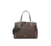 Calvin Klein Bolso bandolera para mujer Elaine Bubble Lamb Novelty Satchel, Marrón/Caqui/Negro Lineal, talla única