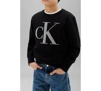 Calvin Klein Boys Monogram Regular Sweater Black Talla: 8 | Chalecos Outlet | Unisex | Negro