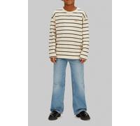 Calvin Klein Boys Stripe T-shirt L/s White Gray/ck Black Talla: 8 | Camisetas Outlet | Unisex | Blanco