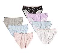 Calvin Klein Bragas de bikini de algodón para niñas, paquete de 7, paquete de 7, Paquete de 7 - Estrellas, Small