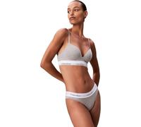 Calvin Klein Braguita brasileña Mujer con Logotipo en la Cintura, Gris (Grey Heather), L