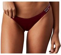 Calvin Klein Braguita de Bikini Mujer Curved Delta con Logotipo en la Cintura, Rojo (Plum Glaze), S
