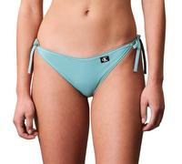 Calvin Klein Braguita de Bikini para anudar en los Laterales Mujer String Side Tie con Logotipo Tipo Etiqueta, Turquesa (Saltwater Aqua), XL