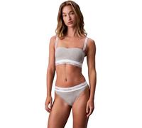 Calvin Klein Braguita Mujer High Leg con Logotipo en la Cintura, Gris (Grey Heather), M
