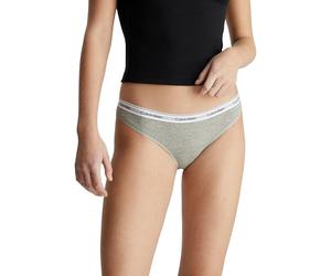Calvin Klein Braguita Tipo Bikini Mujer con Logotipo en la Cintura, Gris (Grey Heather), L