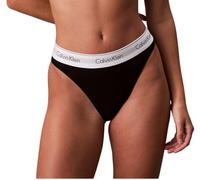 Calvin Klein Braguita tipo bikini Mujer High Leg con logotipo en la cintura, Negro (Black), L