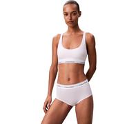 Calvin Klein Braguitas Hipster Mujer Boyshort con Logotipo en la Cintura, Blanco (White), XS