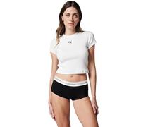 Calvin Klein Braguitas Hipster Mujer Boyshort con Logotipo en la Cintura, Negro (Black), XS