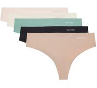 Calvin Klein Braguitas Pack de 5 Mujer Strings Tangas, Multicolor (Charming Green/Nymphs Thigh/Black/I), L