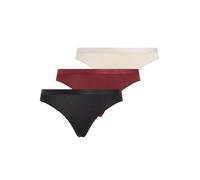 Calvin Klein Braguitas Tipo Bikini Mujer Pack de 3 Ropa Interior, Multicolor (Black/Cocoon/Syrah), XL