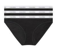 Calvin Klein Braguitas Tipo Bikini Pack de 3 Mujer Algodón elástico, Negro (Black/Black/Black), L