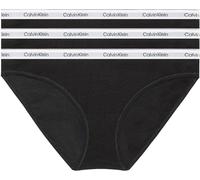 Calvin Klein Braguitas Tipo Bikini Pack de 3 Mujer Algodón elástico, Negro (Black/Black/Black), S